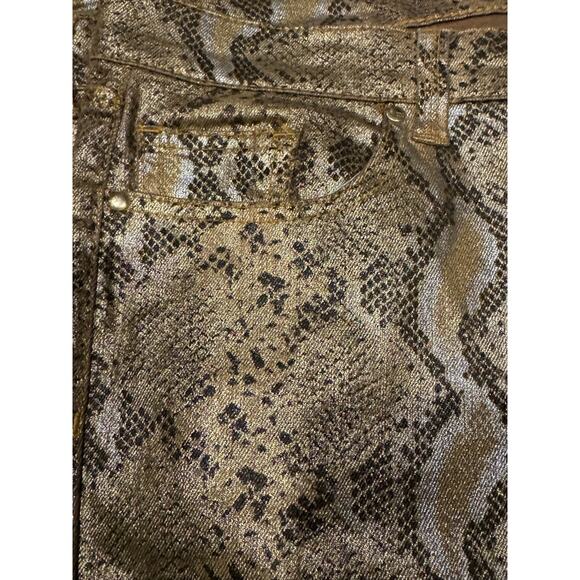 Snake print gold & brown low rise skinny ankle pants from NY & CO size 10 - Picture 8 of 13